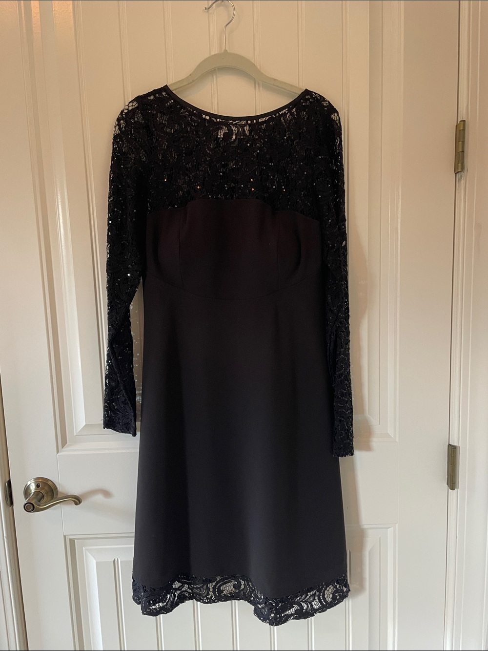 Ursula of Switzerland Black Lace & Sequin Long-Sleeve Dress